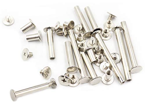 Lby 40 Sets M5 X 50Mm Phillips Chicago Screws Binding Screw Posts,Book Screws,Binding Barrels And Screws Assortment Kit, For Leather Saddles Purses Belt Repair,Nickel-Plated #TOP2