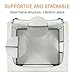HOUSE AGAIN 3Pcs 66L Clothes Storage Bins, Stackable Storage Bins/Bags/Boxes, Closet Organizers and Storage, Shelf Storage, Metal Frame, Clear Front, Bedding, Blankets, Grey