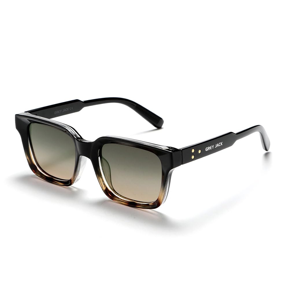 Vintage Square Thick frame Eyewear Stylish Brand Polarized Sunglasses for Men Women UV Protection 21043-image-2