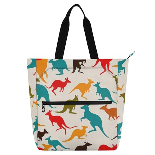 Bolsa de libros para biblioteca y escuela con un divertido diseño de canguro