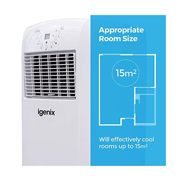 Igenix IG9902 3-in-1 Portable Air Conditioner with Heating Function, 9000 BTU, 1100 W - White - Image 7