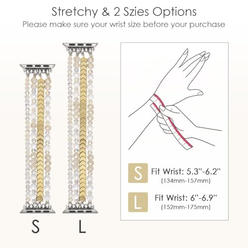 Image of MOFREE Beaded Apple Watch Band for Women 38 /40 /41 /42mm Elastic Strap