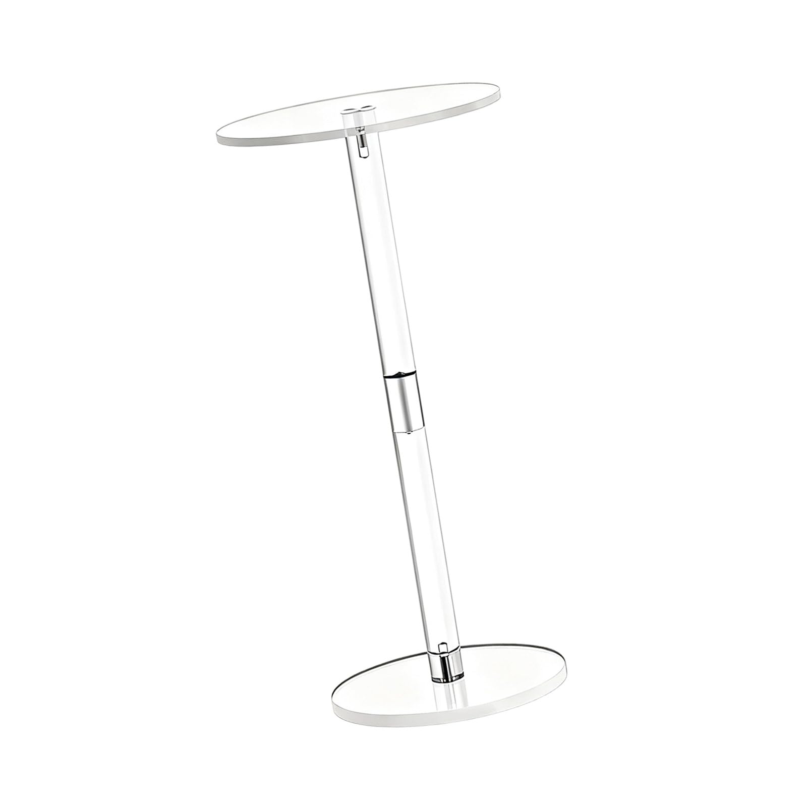 Table ronde moderne en acrylique transparent avec coins arrondis pour café