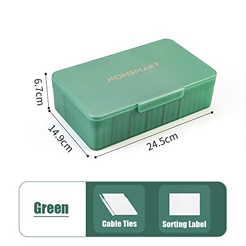 STARRY G Cable Tidy Box with Lid, 7 Grids Cable Organizer Box, Cable Management Box, Extra Large Storage Box for Data Cables, Charging Plug, Desktop Sundries, Free 10 Sorting Stickers&10 Cable Ties - Image 2