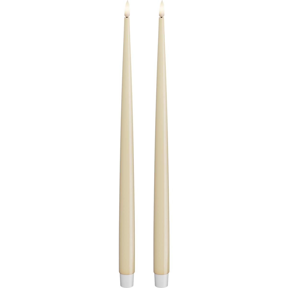 Deluxe Homeart Cream Indoor Flameless Led Dinner Candle - Set Of 2 - With Real Flame™ Technology - Battery Powered Candle (38 Cm, )