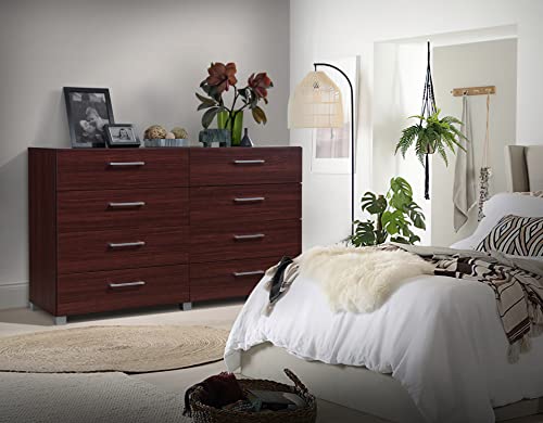 Hodedah 8-Drawer Dresser, Mahogany #TOP6
