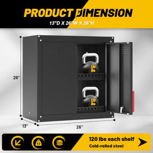 Eltean-Metal-Wall-CabinetWall-Mounted-Garage-Storage-Cabinet-with-Lock-and-HandleGarage-Wall-Cabinet-with-Adjustable-Shelves-for-Garages-Storage-Rooms-Basements