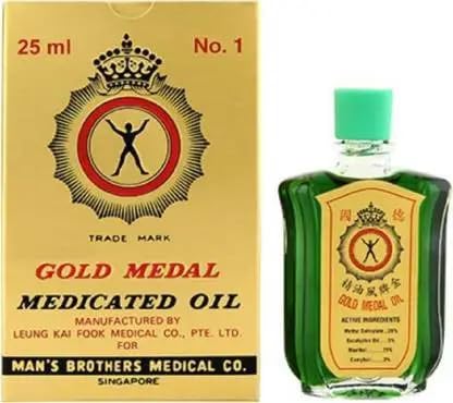 Gold Medal Medicated Oil Imported 25ml Liquid for Fast-Acting Headache and Muscular Aches Relief-image-6
