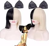 FENNIDICE Sia Costume Wig Acting Cosplay Wig Hair Role Play Halloween Costume Party Wigs + Wig Cap