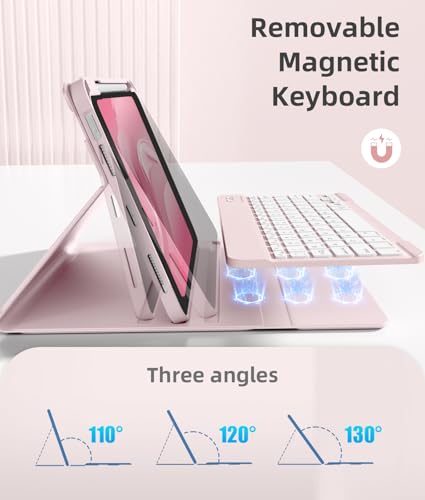 Image of Akkerds for iPad A16 Case with Keyboard - 7 Colors Backlit Keyboard for iPad 10th Generation /iPad Air 11 Inch - Wireless Folio Cover for iPad Air 10.9 Inch /iPad Pro 11 Inch 2022 /2021 /2020 (Pink)