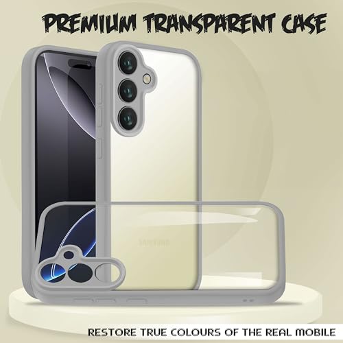 Image of V-TAN Back Cover for Samsung S24 Compatible Case, Transparent Clear, TPU, Camera Protective Shockproof Cover (Gray)