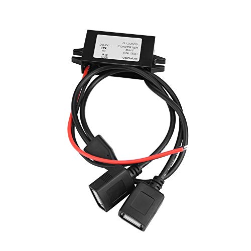 Sorandy Convertidor Reductor CC CC de 12 V A 5 V 3 A, Módulo de Fuente de Alimentación USB Dual, Convertidor de Protección contra Sobrecorriente con Rendimiento Confiable, Ideal para GPS, MP3 y