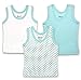 Rockabye Baby 371-3-6-MT 3 Piece White & Mint Sleeveless Tank Shirt Set44; 3-6 Months