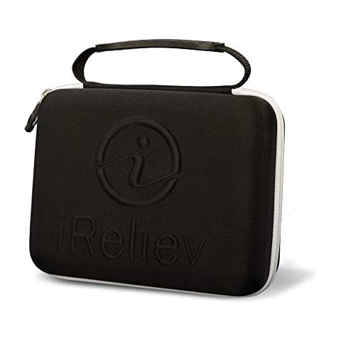 iReliev Protective Travel Case - Carrying Case - for Your Wired TENS Unit (Model # ET-1313) or Wired TENS + EMS Unit (Model # ET- 7070) Hard Vinyl Case with Zippered Storage Pocket Cover