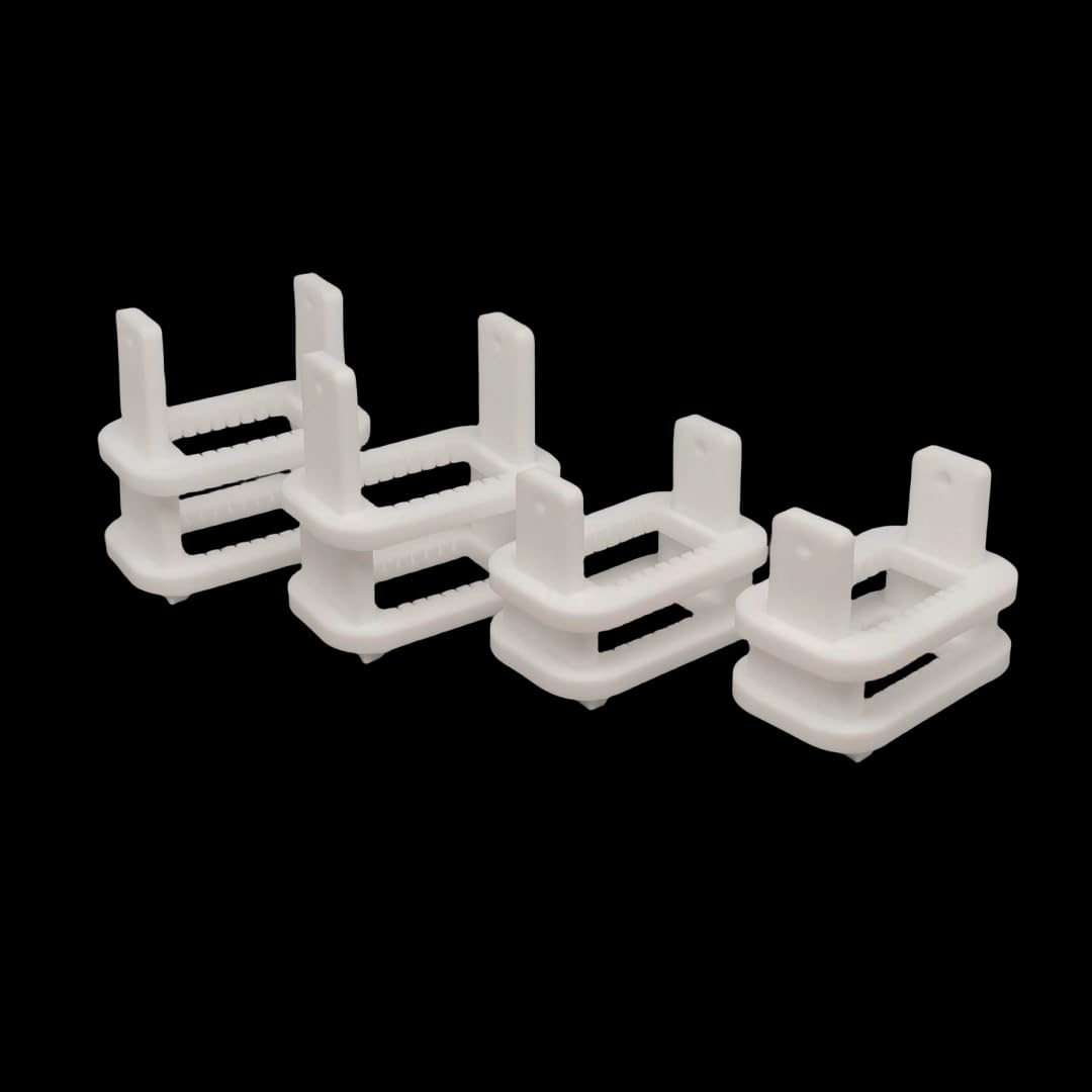 Estante de limpieza de PTFE for oblea de silicona y portaobjetos de vidrio, marco de limpieza de laboratorio Vertical de 5 ranuras, 1 unidad | For 5 Inches Wafers
