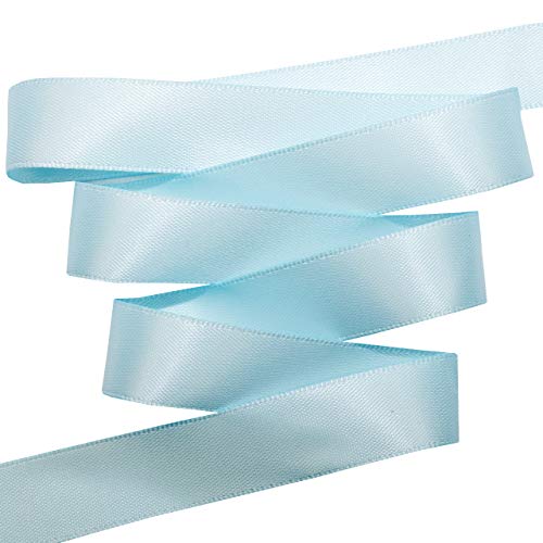 Image of Morex Ribbon 08816 /50-305 Double Face Satin Ribbon, 3 /8 inchx 50 Yd, Light Blue