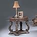 Garroway Oval End Table with Glass Inlay Top Brown