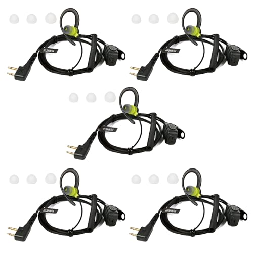 UAYESOK Auricolare A D Per Walkie Talkie Midland E Icom – Microfono PTT/VOX Con Clip Da Bavero, Compatibile Con Serie G5/G6/G7/G8/G9 E Alan - 5
