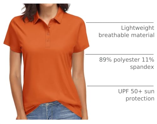 Image of TACVASEN Women's Golf Polo Shirts Short Sleeve UPF 50+ Sun Protection Golf Shirts for Women Quick Dry Collared Polos