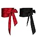 Produktbild Bolonbi 2 Stück Satin-Schärpengürtel, Schärpengürtel, doppelseitig, einfache klassische Schleife für formelle Anlässe, Brautschärpe, Schwarz und Rot