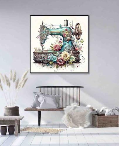 Image of Flower Stamped Cross Stitch Kits for Adults Beginner,Sewing Machine Counted Cross Stitch Kits Printed Stitching Cute Patterns Dimensions Needlepoint Art Crafts Embroidery Kits for Adults Beginners
