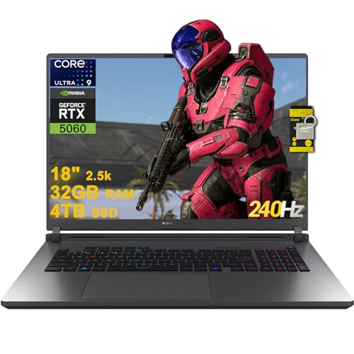 ASUS ROG Strix G18 G815 Gaming AI PC Laptop 18 pulgadas 2.5k (2560x1600) 240Hz (100% DCI-P3, 3ms) Intel 24-core Ultra 9 275HX 32GB RAM 4TB SSD GeForce RTX 5060 RGB retroiluminado Wi-Fi7 Win11 1 ICP