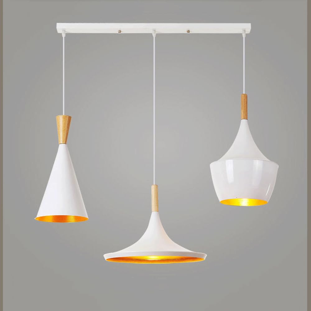 Lustre suspendu instrument de musique blanc au design créatif et épuré à triple éclairage E27