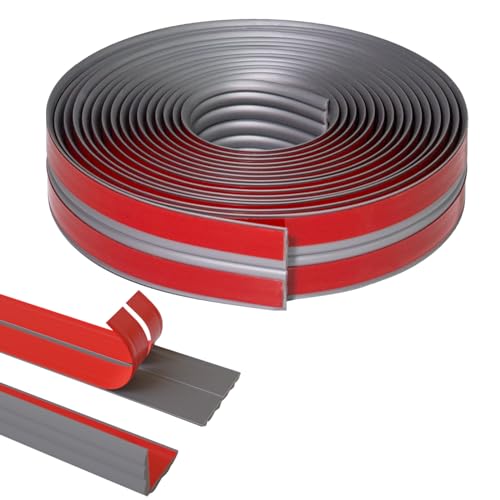 Image of Wall Corner Protector, Inside & Outside Self Adhesive Wall Corner Guard&Edge Protector, Flexible Vinyl Corner Moulding Trim Caulk Strip, Peel and Stick Trim for Ceiling, Countertop, Grey, 2.4inx10ft
