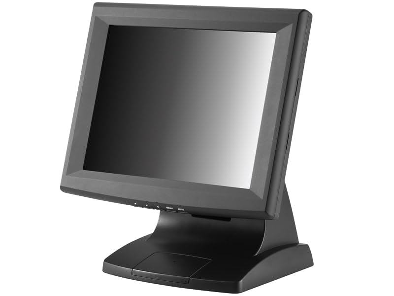 Image of 1200TS 12.1 Inch IP54 Touchscreen LCD Monitor, 5-Wire Resistive, VGA and DVI, 1024 x 768 XGA, 500 Nits, VESA 75mm, Removable Stand, 12V DC