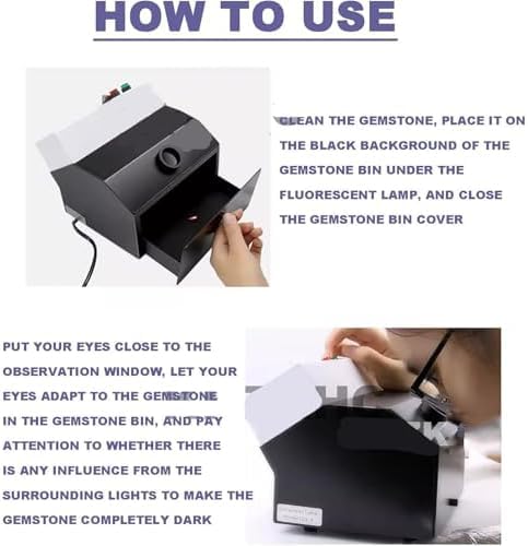Rilevatore di Gioielli, Scatola Luminosa per l'identificazione di Gemme, Scatola Oscurante a cassetto con Efficace schermatura, Strumento Professionale di Assistenza per,
