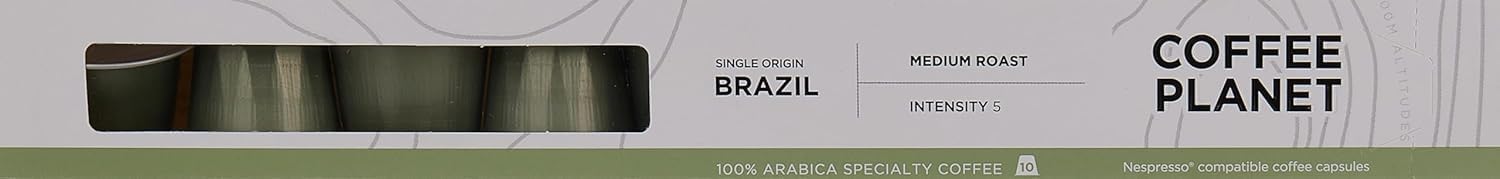 Coffee Planet Single Origin Brazil Coffee 10 Capsules 5.6 g