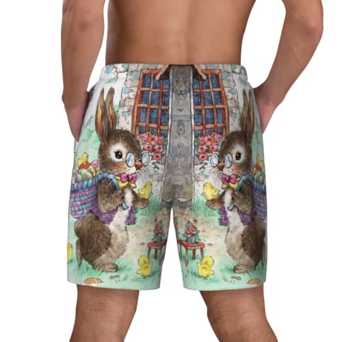 Bañador de hombre Easter Bunny casual para playa y surf con bolsillos cómodos 3