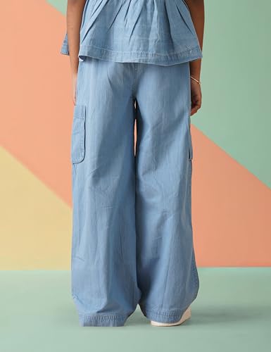 Image of Amazon Brand - Symbol Girl's Lightweight Denim Loose Pants