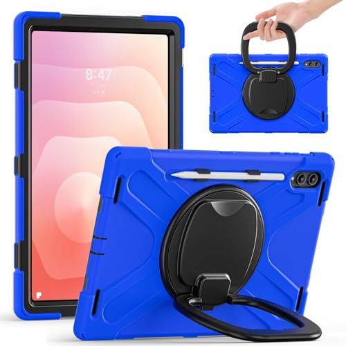 Housse Samsung Galaxy Tab S11 Ultra 2025 robuste bleue rotative à 360°