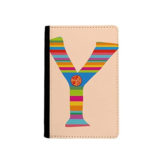 Étui portefeuille pour passeport lettre Y orange - Pochette voyage multifonction