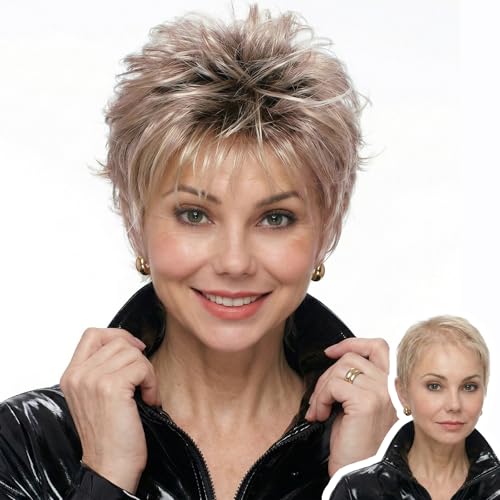 WIGYY Short Pixie Wig for White Women – Curly Deep