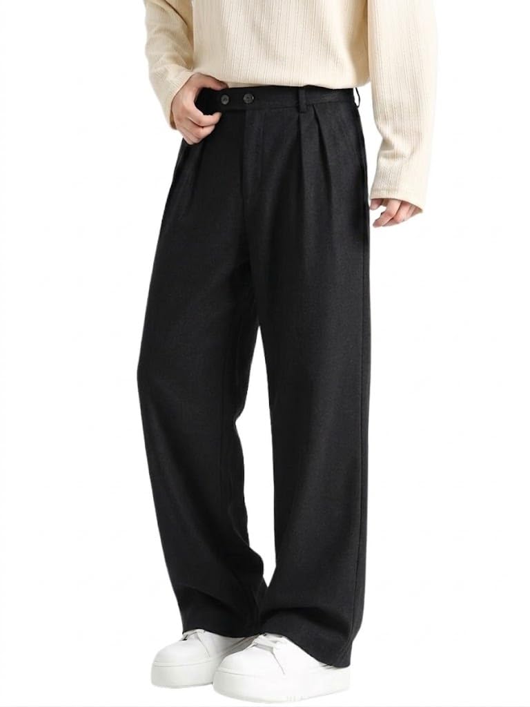 Buy THE FEBZA Men's Linen Trousers Black 30 - Image 2