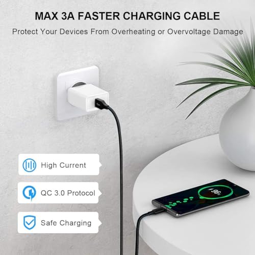 Image of Mizi USB-C to USB-A Cable 6.6ft, 3A Fast Charging Cord Compatible with Samsung Galaxy /Pixel /Xiaomi /MacBook /Dell /Asus /iPad - Black