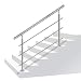 Produktbild LZQ Handlauf Edelstahl Aussen Geländer für Treppen Brüstung Balkon mit/ohne Querstreben (120cm, 3 Querstreben)