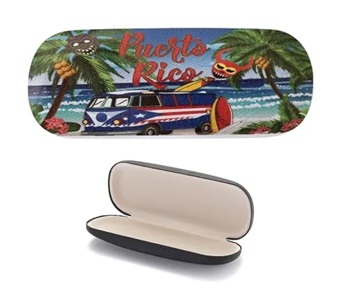 Estojo de óculos estampado com bandeira de Porto Rico 16 x 8 cm símbolo -2