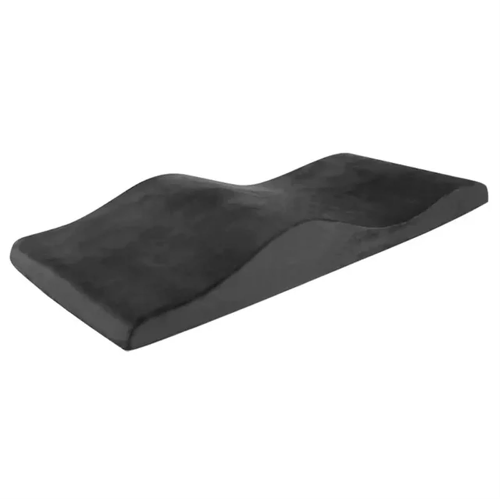 Matelas à Cils à Vagues IncurvéEs Salon de beauté Extension de Cils incurvée Surmatelas de lit Table de Massage en Velours Matelas for Cils Lit for Salon de beauté(Black Mattress)