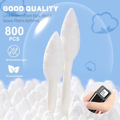 pointed tip cotton swabs 800 count double precision tips with paper stick cotton buds for makeup personal care crafts