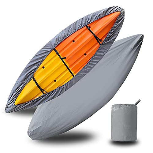 Cubierta de almacenamiento para kayak al aire libre, ajustable, 210D, impermeable, con protector contra el polvo, protector solar y protección UV, ideal para barcos de pesca, canoas y kayaks, solución