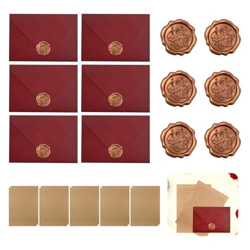 22 unidades papelaria vintage com envelope, velopes casamento, kit para escrever cartas com 6 envelopes de linho e selos de cera, 10 A5 para aniversários, convite de casamento, cartões