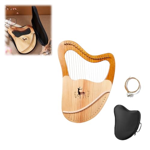 Generic 32 Strings Lyre Harp Portable, Lyre Instrument Gift for Music Lovers, Musical Instrument with Tuning Wrench, Spare String Set, Bag, Manual