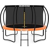 JUMPZYLLA Trampoline Outdoor 8FT 10FT 12FT 14FT 15FT 16FT with Enclosure and Ladder, ASTM Approved Recreational Trampoline for Kids and Adults, Anti-Rust Coated Frame