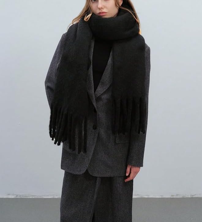 Women Chunky Scarf, Soft Warm Winter Scarf for Cold Weather, Christmas Blanket Scarves Pashmina Shawl Wrap - Image 2