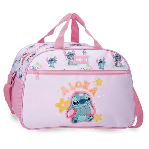 Sac de voyage Stitch Disney Joumma You & Me mauve 40x28x22 cm en polyester résistant