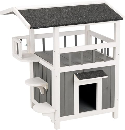 Jucgghk Artificial pet mat Exquisite Small Outdoor Cat House with Windproof and Rainproof Raised Floor, Artificial Pet House, Suitable for Indoor and Outdoor Pet Cats Suitable for Indoor Pets(Shade)