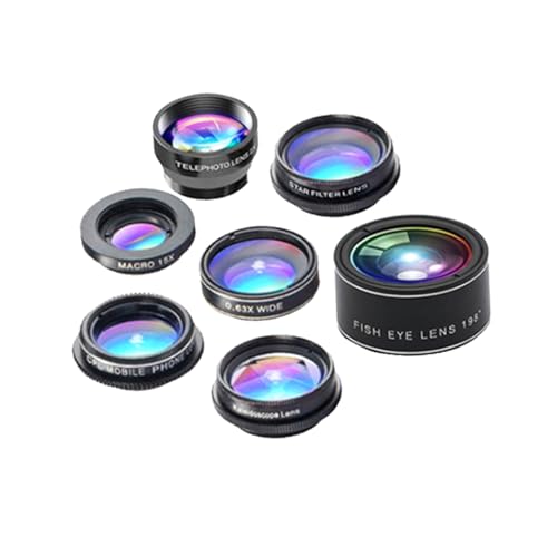 Kit Objectif pour Smartphone HEMOTON avec Fisheye Macro Grand Angle et Téléconvertisseur
